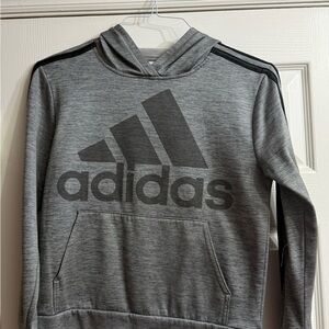 Adidas Men's Gray Logo Hoodie